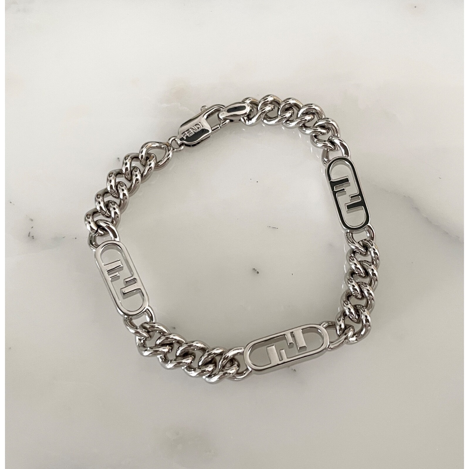 Fendi Logo Chain Metal Bracelet Size M